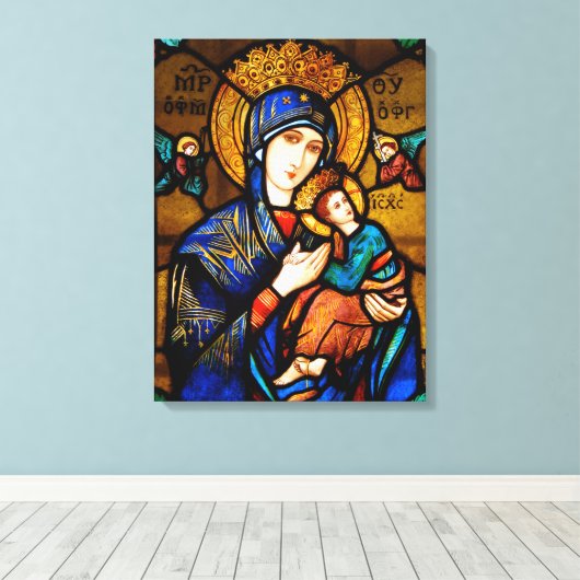Onze Dame van Perpetual Help Canvas Afdruk (Insitu (Houten vloer))