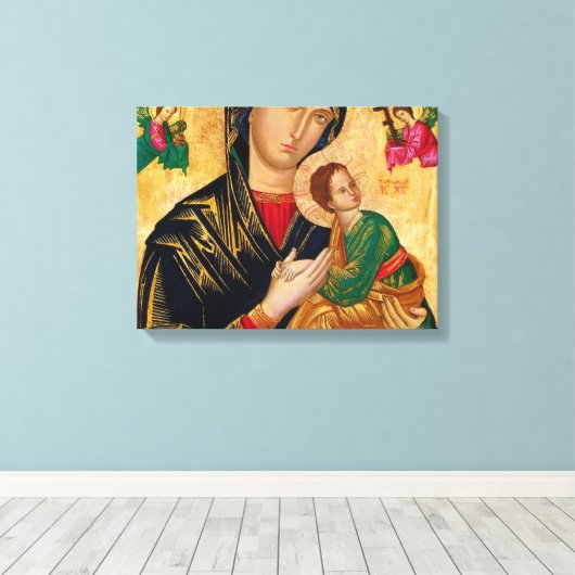 Onze Dame van Perpetual Help Canvas Afdruk (Insitu (Houten vloer))
