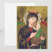 Onze Dame van Perpetual Help Feestdagenkaart (Voorkant / Achterkant)