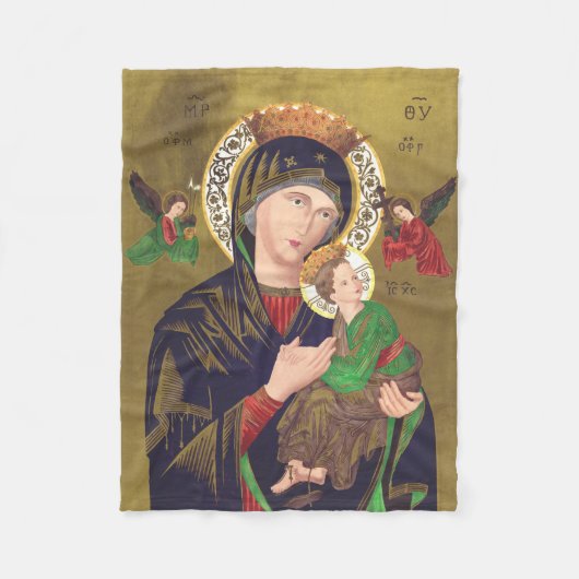 Onze Dame van Perpetual Help Fleece Deken (Voorkant)
