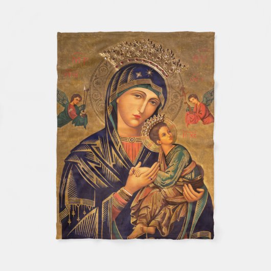Onze Dame van Perpetual Help Fleece Deken (Voorkant)
