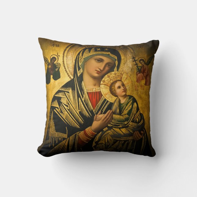 Onze Dame van Perpetual Help Kussen (Voorkant)