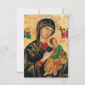 Onze Dame van Perpetual help Maagd Mary Icon Rusla Bedankkaart (Voorkant)