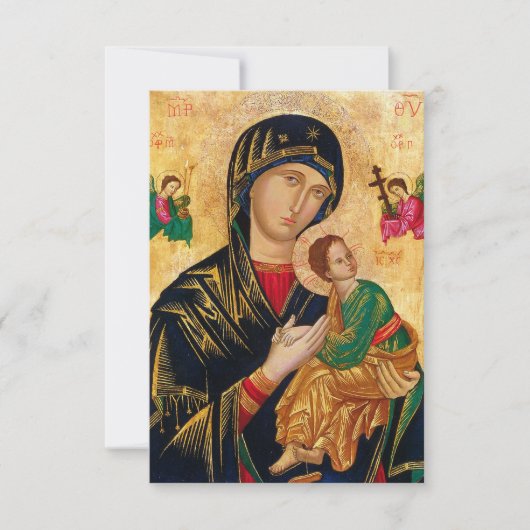 Onze Dame van Perpetual help Maagd Mary Icon Rusla Bedankkaart (Voorkant)