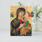 Onze Dame van Perpetual help Maagd Mary Icon Rusla Bedankkaart (Staand voorkant)