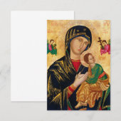 Onze Dame van Perpetual help Maagd Mary Icon Rusla Bedankkaart (Voorkant / Achterkant)