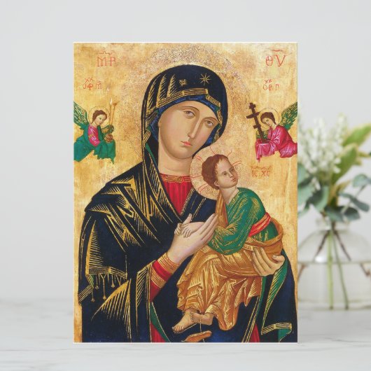 Onze Dame van Perpetual help Maagd Mary Icon Rusla Kaart (Staand voorkant)