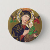 Onze Dame van Perpetual Help Ronde Button 5,7 Cm (Voorkant)