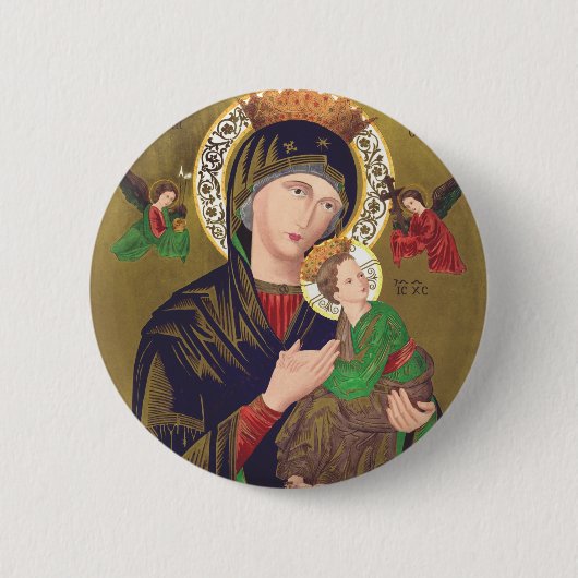 Onze Dame van Perpetual Help Ronde Button 5,7 Cm (Voorkant)
