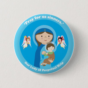 Onze Dame van Perpetual Help Ronde Button 5,7 Cm