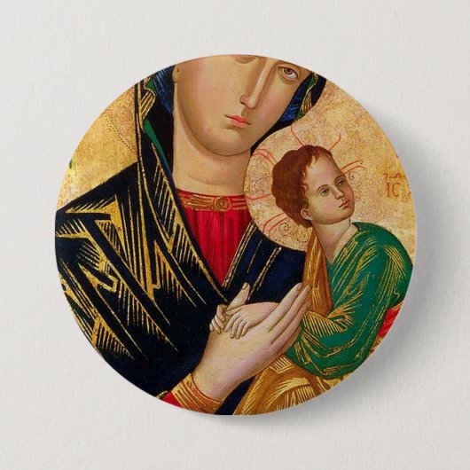 Onze Dame van Perpetual Help Ronde Button 7,6 Cm (Voorkant)