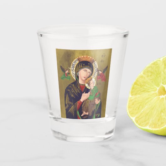 Onze Dame van Perpetual Help Shot Glas (Voorkant)