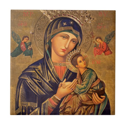 Onze Dame van Perpetual Help Tegeltje (Voorkant)