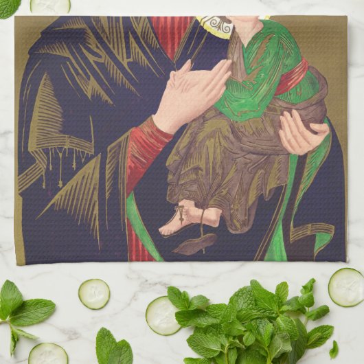 Onze Dame van Perpetual Help Theedoek (Gevouwen)