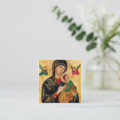 Onze Dame van Perpetual Help Vierkante Visitekaartje (Staand voorkant)