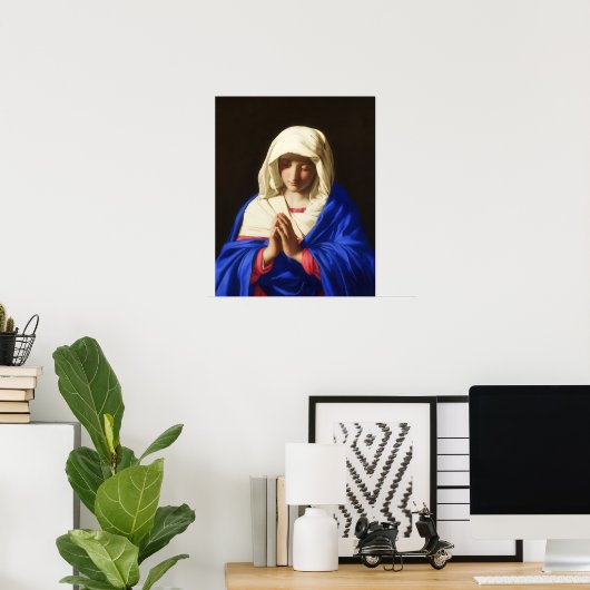 Onze dame van Sasoferrato Maagd Mary in Prayer Poster (Thuiskantoor)