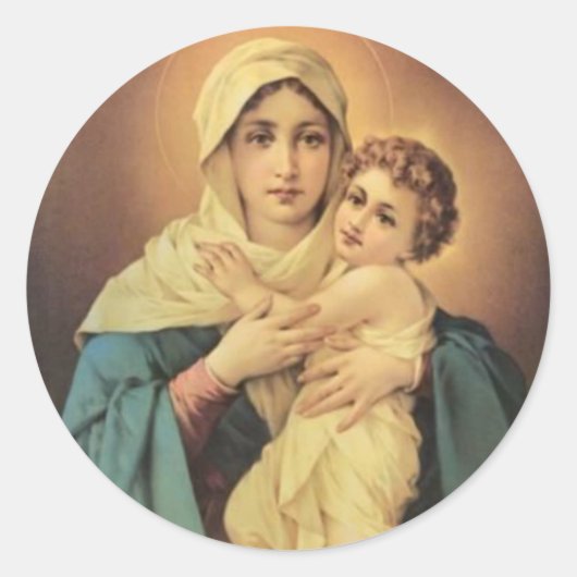 Onze dame van Schoenstatt Maagd Mary Jesus Ronde Sticker (Voorkant)