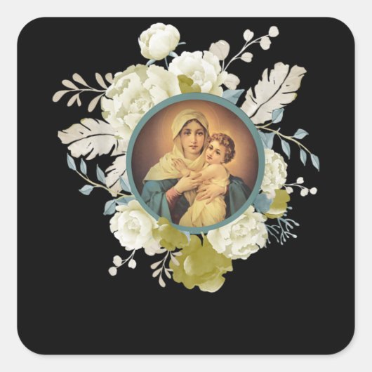 Onze dame van Schoenstatt Mater Admirabilis Blesse Vierkante Sticker (Voorkant)