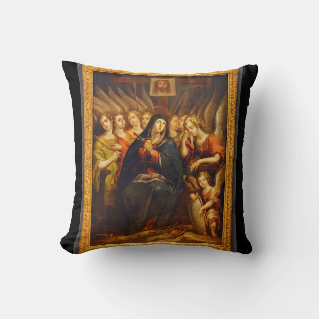 Onze dame van Sorrows Pillow Kussen (Voorkant)