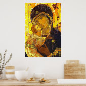 Onze dame van Vladimir Maagd Mary Icon Poster (Keuken)