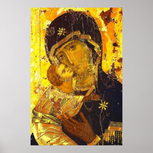 Onze dame van Vladimir Maagd Mary Icon Poster (Voorkant)
