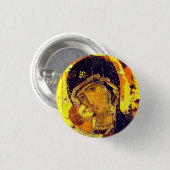 Onze dame van Vladimir Ronde Button 3,2 Cm (Voorkant /achterkant)