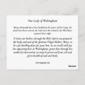 Onze dame van Walsingham Briefkaart (Achterkant)