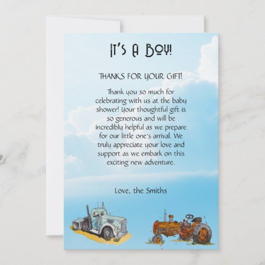 Onze dankbaarheid bedankkaart (Voorkant)