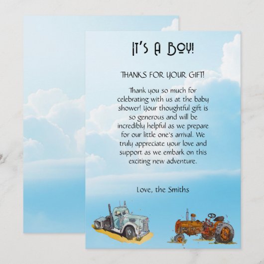 Onze dankbaarheid bedankkaart (Voorkant / Achterkant)