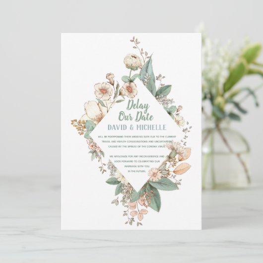 Onze datum uitstellen | Corona Virus Uitstel | Tro Aankondiging (Staand voorkant)