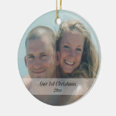 Onze de fotoherinnering van Eerste Kerstmis Keramisch Ornament (Links)