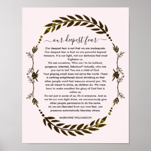 ONZE DEEPEST FEAR Marianne Williamson Poster