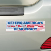 onze democratie verdedigen bumpersticker (Op auto)