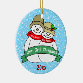 Onze derde kerst keramisch ornament (Rechts)