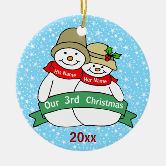 Onze derde kerst keramisch ornament (Voorkant)