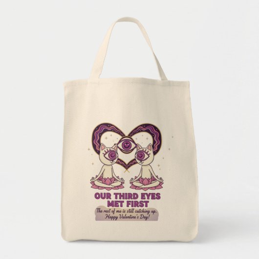 Onze Derde Oog Ontmoette Eerst Valentijnsdag Tote Bag (Voorkant)