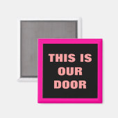 Onze deur generieke stateroom deur marker roze magneet (Voorkant / Achterkant)