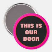 Onze Deur Stateroom Ronde Deur Marker roze Magneet (Voorkant / Achterkant)