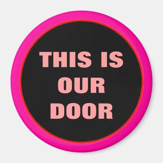 Onze Deur Stateroom Ronde Deur Marker roze Magneet (Voorkant)