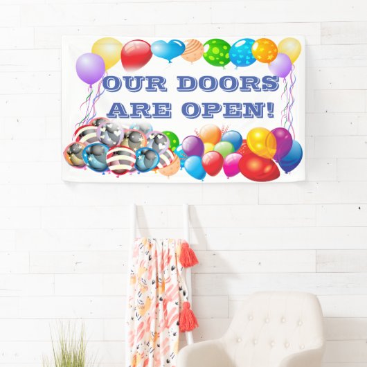 Onze deuren zijn open Vinylbanner 3' x 5' banner (Insitu)