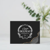 Onze diepste condoleances op Black postcard Briefkaart (Staand voorkant)