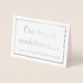 "Onze diepste condoleances..." - Sympathy Card Folie Kaarten (Voorkant)