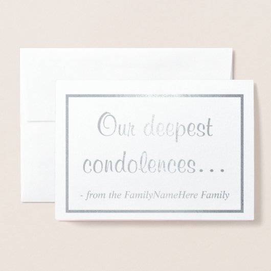 "Onze diepste condoleances..." - Sympathy Card Folie Kaarten (Voorkant met envelop)