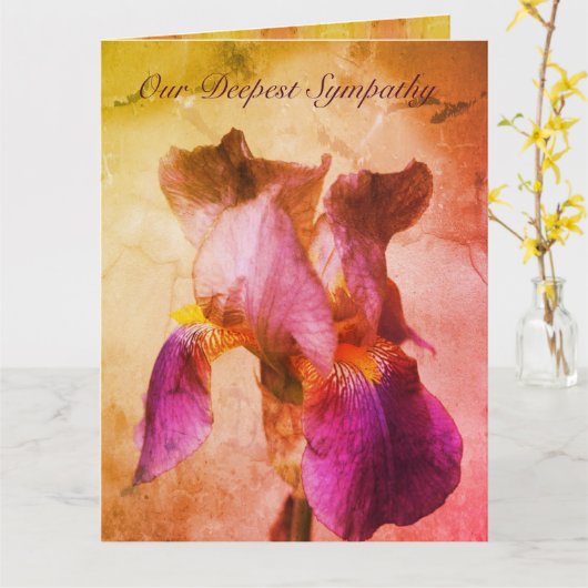 Onze diepste sympathie Iris Kaart (Gele Bloem)