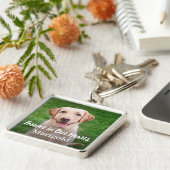 Onze dierbare huisdierhond-foto-andeuken sleutelhanger (Zijkant)