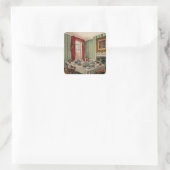 Onze Dining Room in York, 1838 Vierkante Sticker (Tas)
