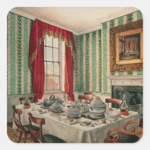 Onze Dining Room in York, 1838 Vierkante Sticker