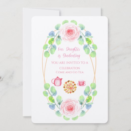 Onze dochter studeert linen-uitnodiging af kaart (Voorkant)