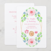 Onze dochter studeert linen-uitnodiging af kaart (Voorkant / Achterkant)