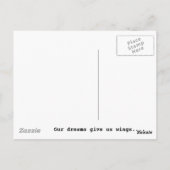 Onze dromen geven ons vleugels briefkaart (Achterkant)